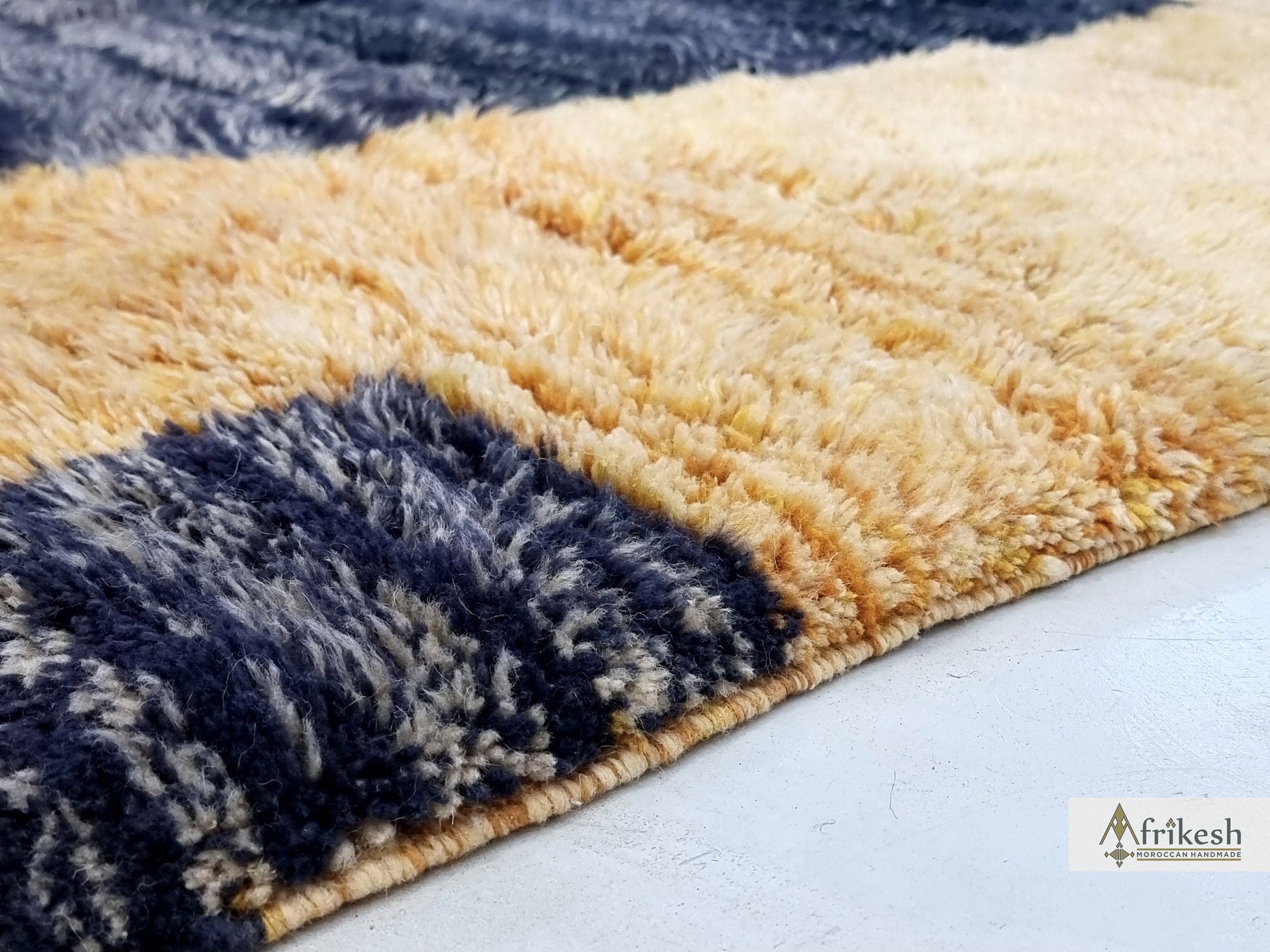 FLUFFY MRIRT RUG 6X9, Geometric Moroccan Rug, Handmade Beni Mrirt Rug, Brown & Black Design, High Quality Wool Rug, Berber Area Carpet.