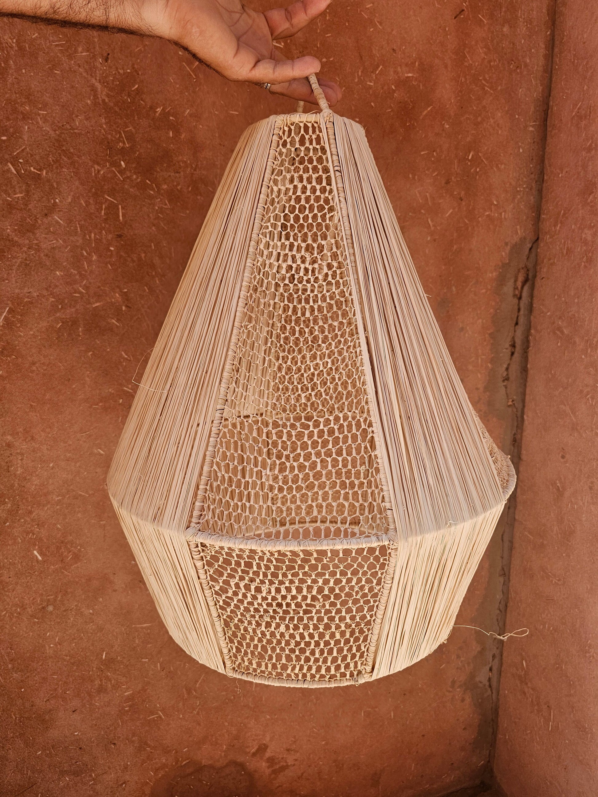 Raffia Pendant Light , Hanging Lamp Shade in Raffia