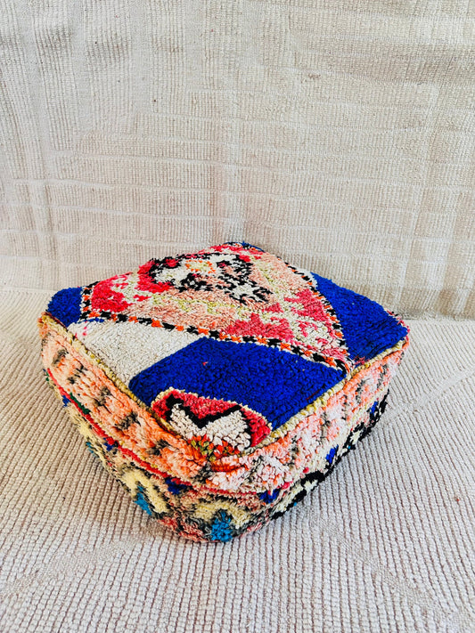 Kilim Pouf ,Multi Color Moroccan Pouf.Vintage Pouf .Beni Ouarain Pouf. Square Pouf .Outdoor Kilm Pouf.Yoga Meditation.Ottoman Pouf,Handmade