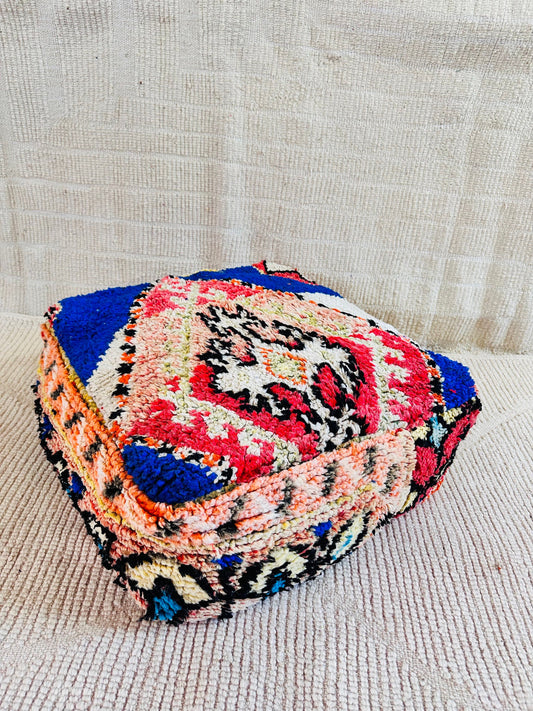 Kilim Pouf ,Multi Color Moroccan Pouf.Vintage Pouf .Beni Ouarain Pouf. Square Pouf .Outdoor Kilm Pouf.Yoga Meditation.Ottoman Pouf,Handmade