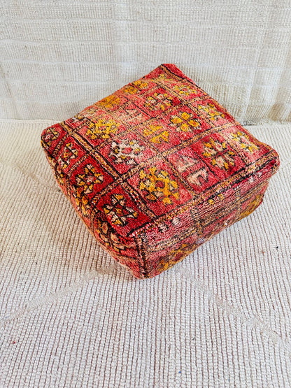Kilim Pouf ,Multi Color Moroccan Pouf.Vintage Pouf .Beni Ouarain Pouf. Square Pouf .Outdoor Kilm Pouf.Yoga Meditation.Ottoman Pouf,Handmade