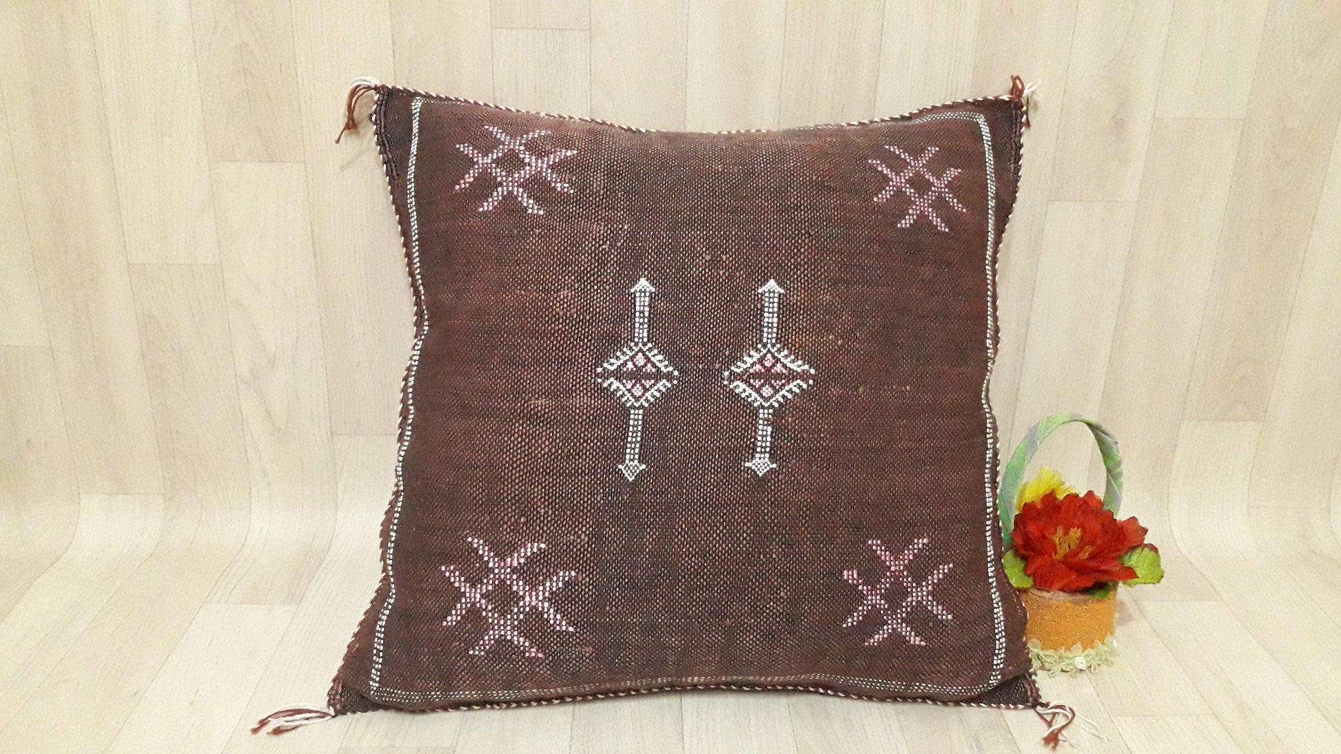 Cactus Silk Pillow Cover, Moroccan Sabra Cushion Cover , Boho Pillow, Sabra Cactus Silk Cushion,Decorative Sabra Silk Pillow