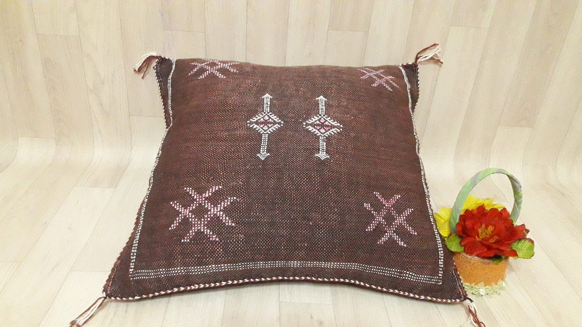 Cactus Silk Pillow Cover, Moroccan Sabra Cushion Cover , Boho Pillow, Sabra Cactus Silk Cushion,Decorative Sabra Silk Pillow
