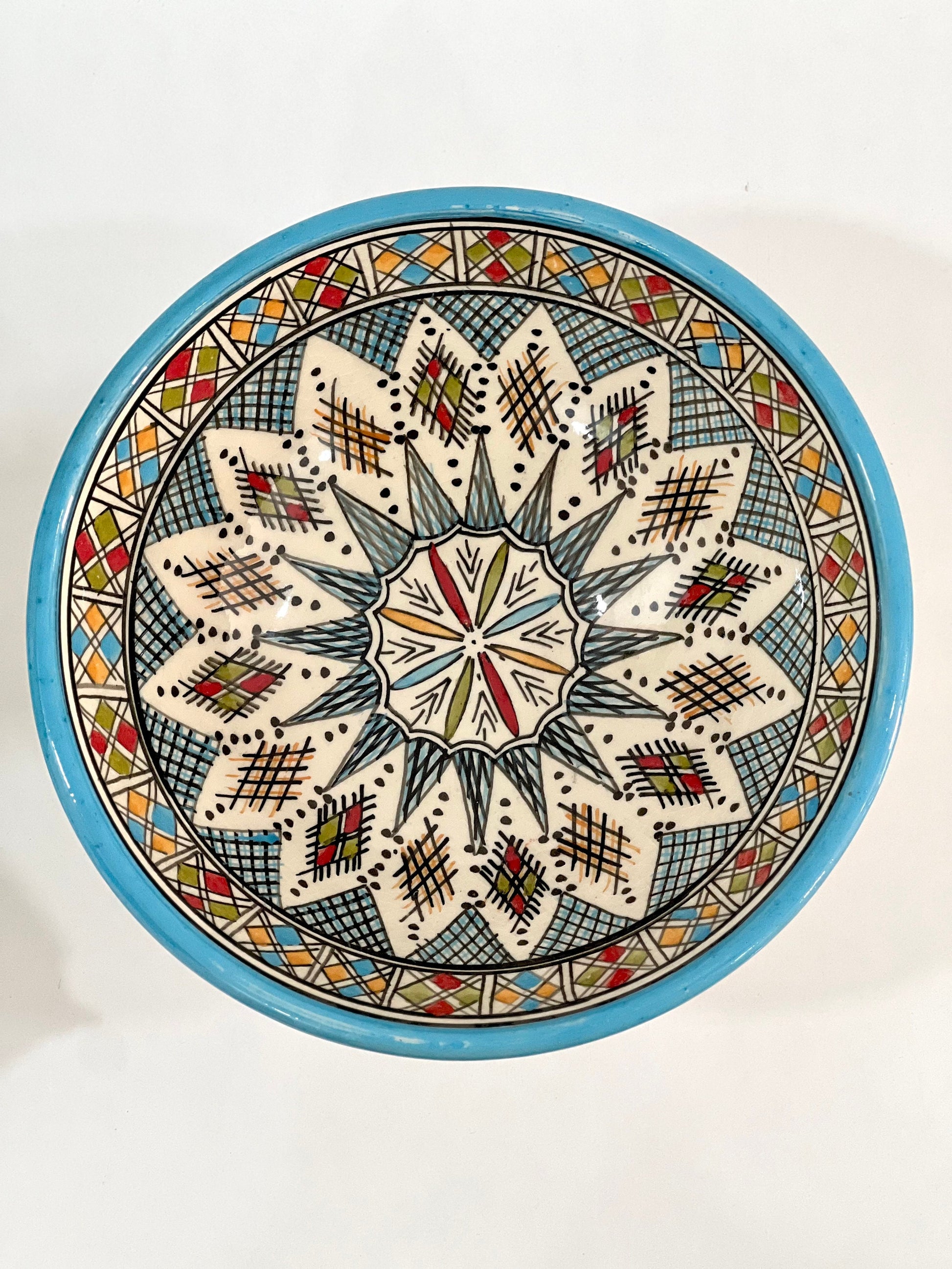 Moroccan Handmade Ceramic Salad Bowl - Pottery Bowl - Handpainted Moroccan Artisanal Bowl - Ceramic Fruit Bowl - Housewarming Gift