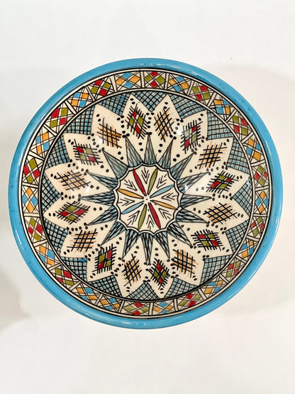 Moroccan Handmade Ceramic Salad Bowl - Pottery Bowl - Handpainted Moroccan Artisanal Bowl - Ceramic Fruit Bowl - Housewarming Gift