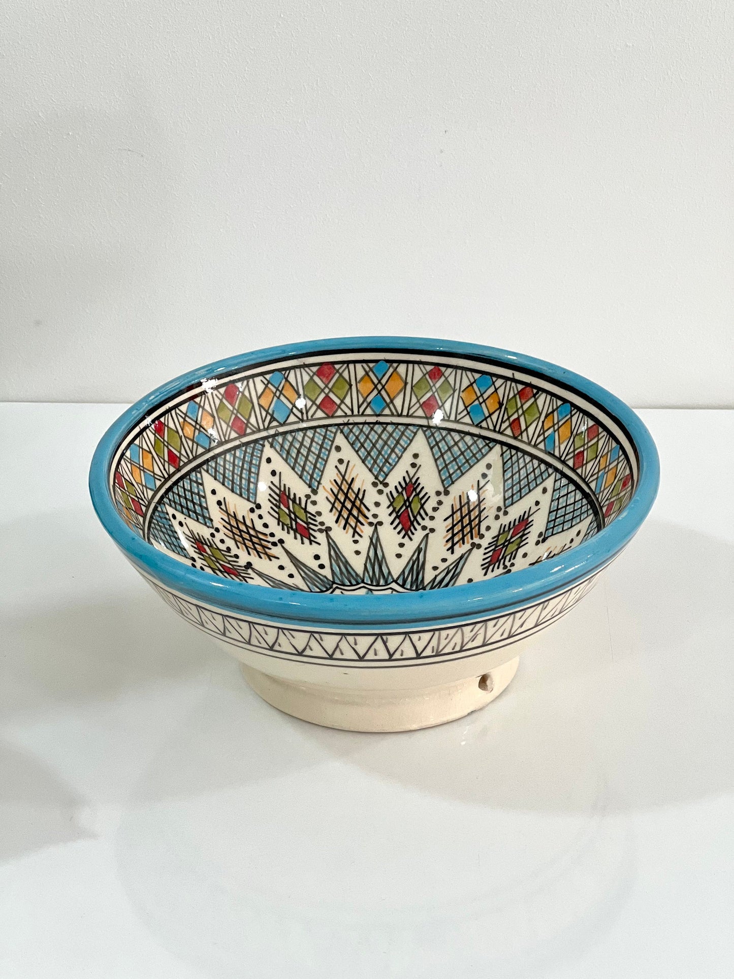 Moroccan Handmade Ceramic Salad Bowl - Pottery Bowl - Handpainted Moroccan Artisanal Bowl - Ceramic Fruit Bowl - Housewarming Gift
