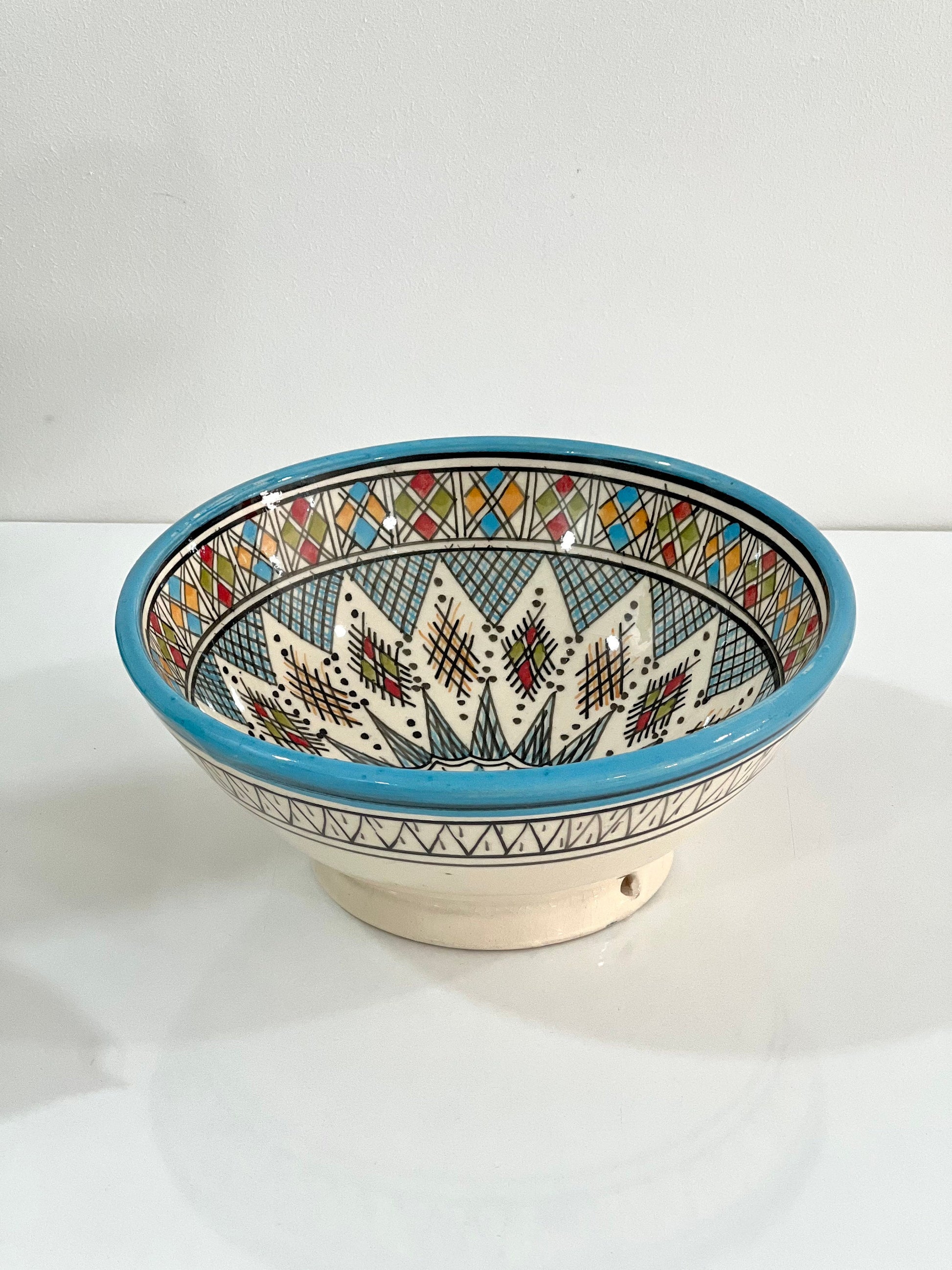 Moroccan Handmade Ceramic Salad Bowl - Pottery Bowl - Handpainted Moroccan Artisanal Bowl - Ceramic Fruit Bowl - Housewarming Gift