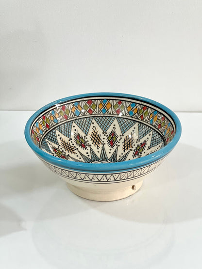 Moroccan Handmade Ceramic Salad Bowl - Pottery Bowl - Handpainted Moroccan Artisanal Bowl - Ceramic Fruit Bowl - Housewarming Gift