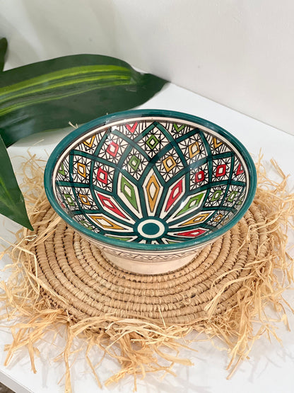 Moroccan Handmade Ceramic Salad Bowl, Handmade Pottery Bowl, Handpainted Moroccan Artisanal Bowl, Unique Decorative Bowl, Housewarming Gift