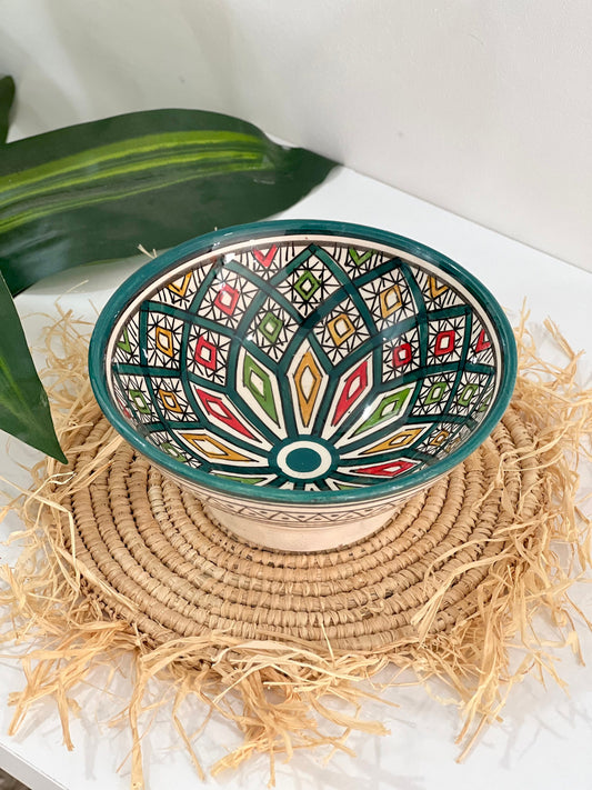 Moroccan Handmade Ceramic Salad Bowl, Handmade Pottery Bowl, Handpainted Moroccan Artisanal Bowl, Unique Decorative Bowl, Housewarming Gift