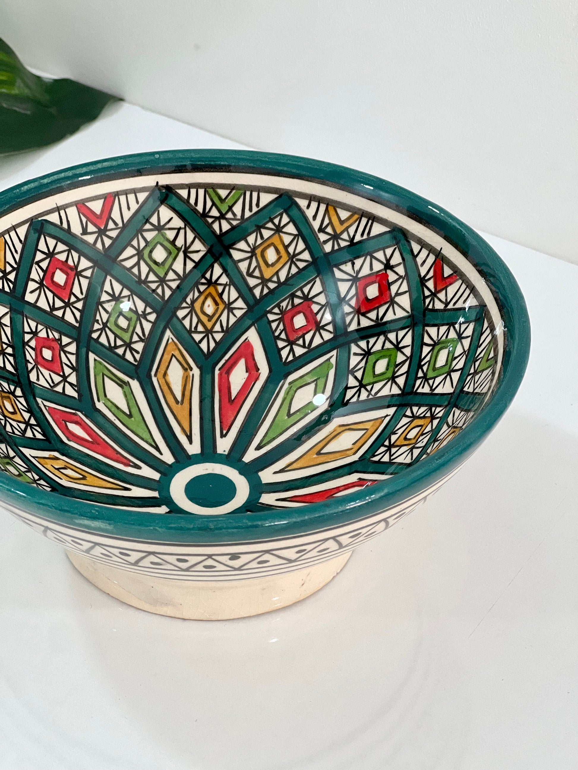 Moroccan Handmade Ceramic Salad Bowl, Handmade Pottery Bowl, Handpainted Moroccan Artisanal Bowl, Unique Decorative Bowl, Housewarming Gift