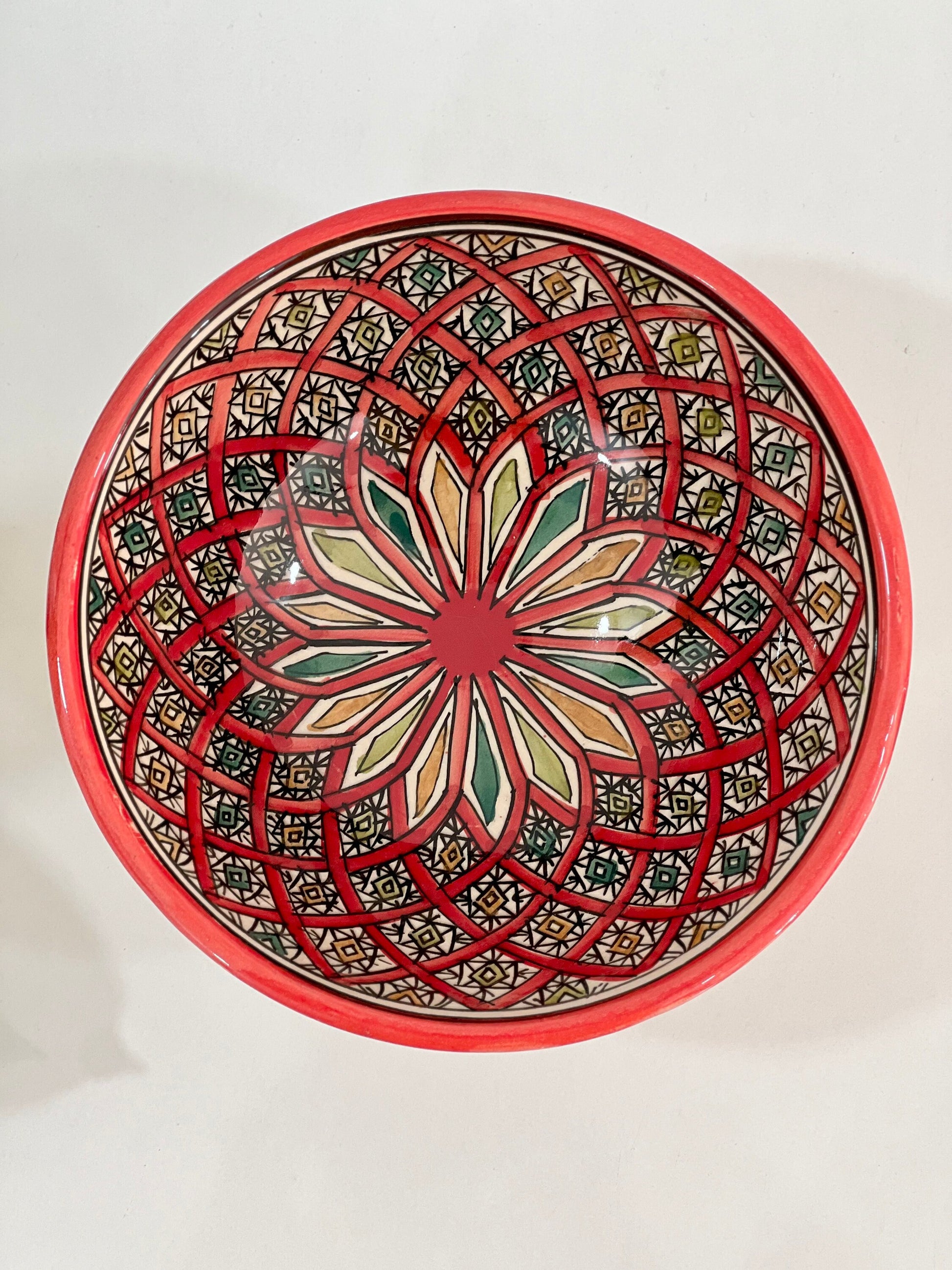 Moroccan Handmade Ceramic Salad Bowl, Handmade Pottery Bowl, Handpainted Moroccan Artisanal Bowl, Unique Decorative Bowl, Moroccan Art