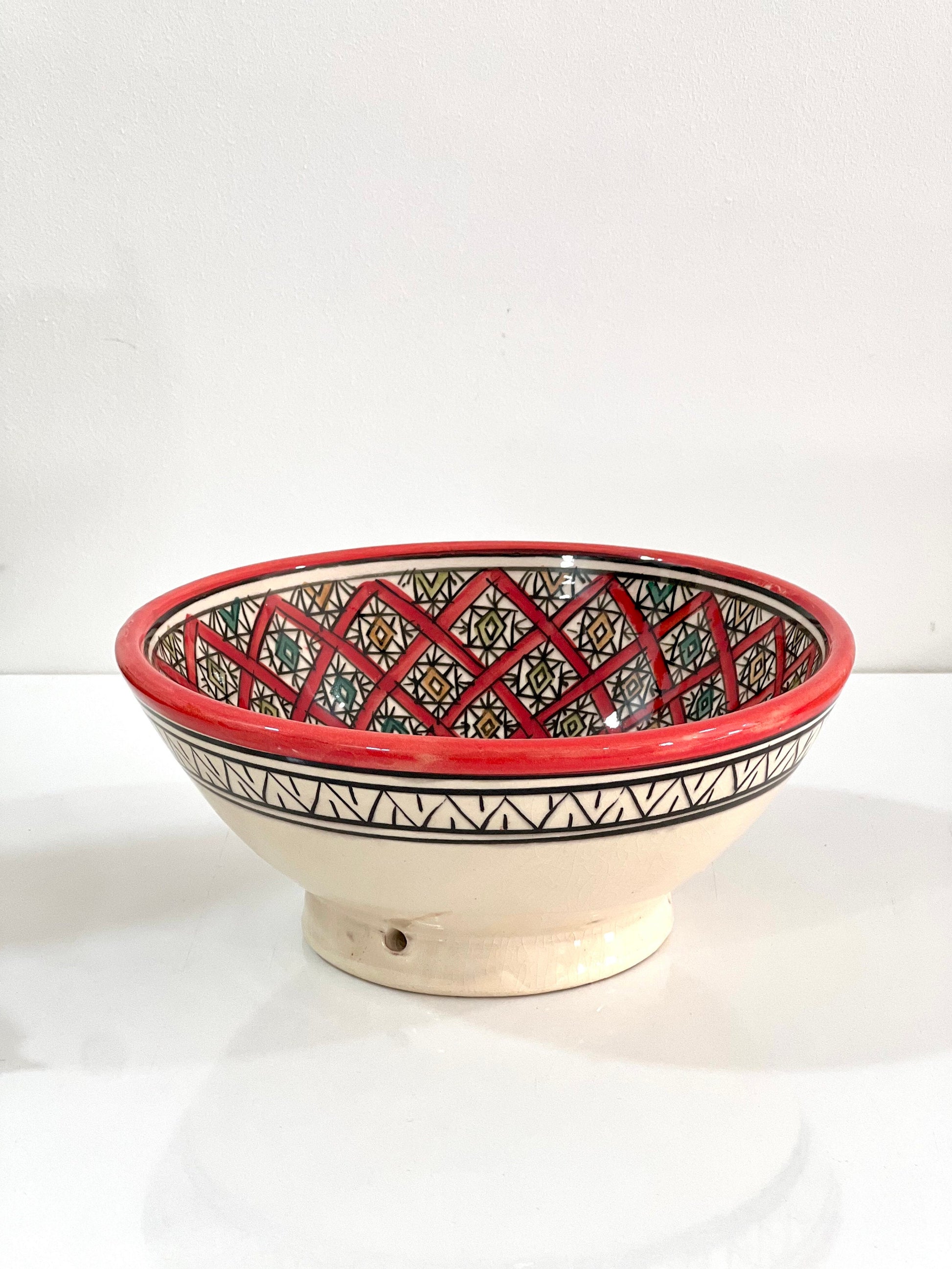 Moroccan Handmade Ceramic Salad Bowl, Handmade Pottery Bowl, Handpainted Moroccan Artisanal Bowl, Unique Decorative Bowl, Moroccan Art