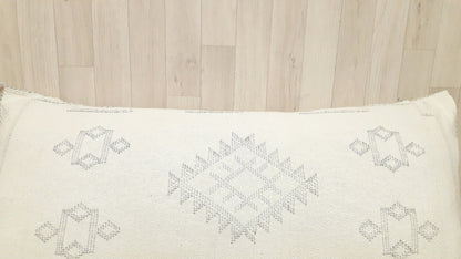 White Cactus Silk Pillow Cover, Moroccan Sabra Cushion Cover , Boho Cushion, Sabra Cactus Silk Cushion,Home Decor.Cactus Silk Lumbar Pillow