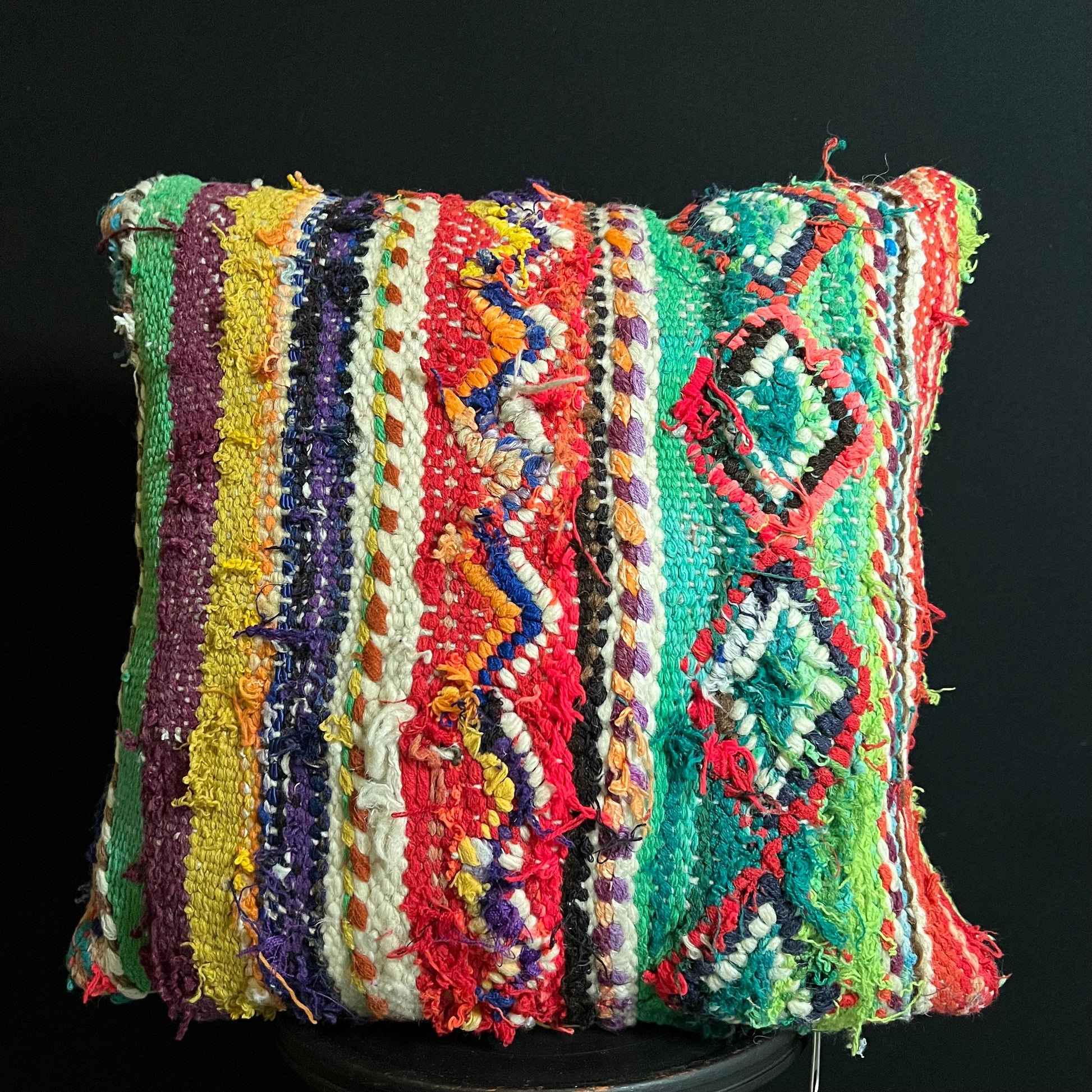 Exotic Boho Chic Moroccan Throw Pillows - Vintage Moroccan Pillows - Handmade Moroccan Pillows - Home Decor Pillowcase - Wool Pillow Covers.