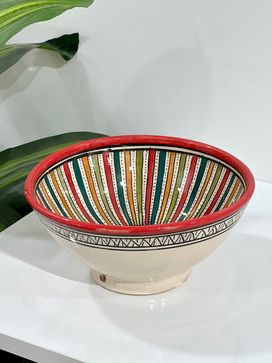 Moroccan Handmade Ceramic Salad Bowl | Hand Painted Moroccan Artisanal Bowl | Decorative Bowl | Ceramic Mixing Bowls | Ceramic Serving Bowls