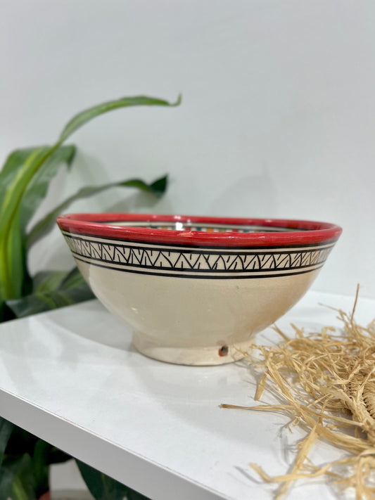 Moroccan Handmade Ceramic Salad Bowl | Hand Painted Moroccan Artisanal Bowl | Decorative Bowl | Ceramic Mixing Bowls | Ceramic Serving Bowls