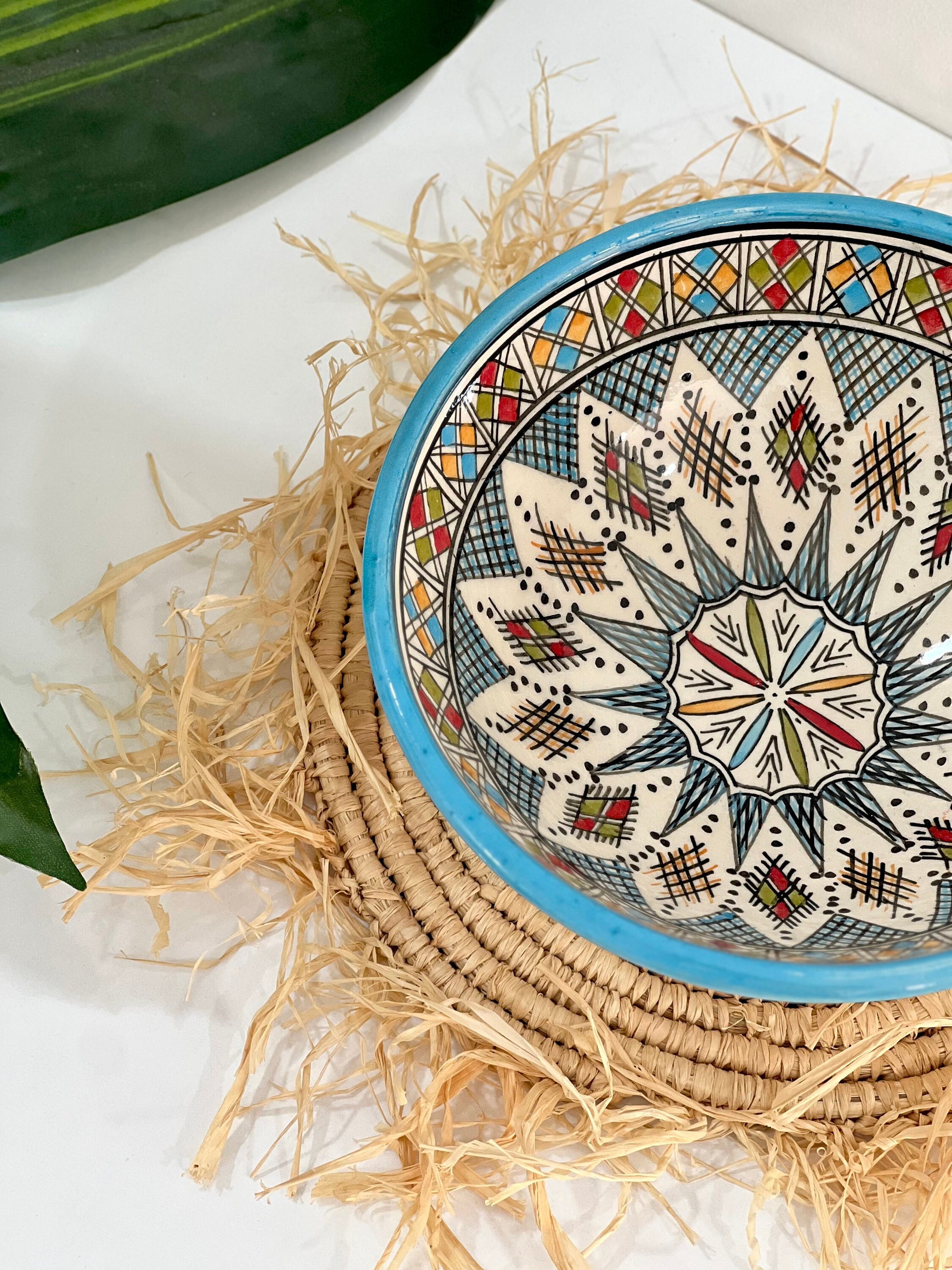 Moroccan Handmade Ceramic Salad Bowl - Pottery Bowl - Handpainted Moroccan Artisanal Bowl - Ceramic Fruit Bowl - Housewarming Gift