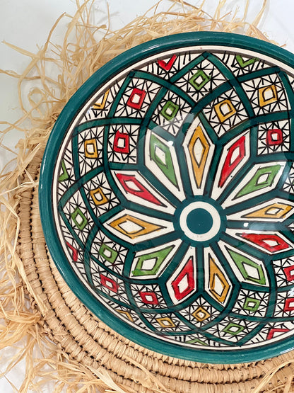 Moroccan Handmade Ceramic Salad Bowl, Handmade Pottery Bowl, Handpainted Moroccan Artisanal Bowl, Unique Decorative Bowl, Housewarming Gift