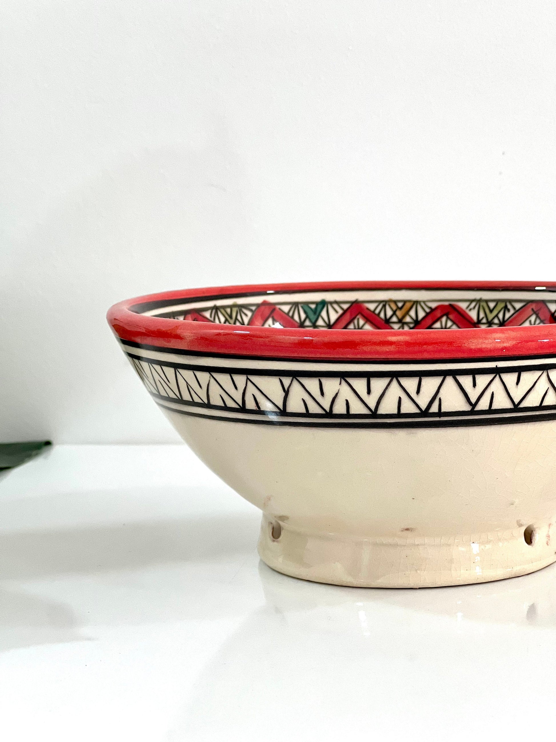 Moroccan Handmade Ceramic Salad Bowl, Handmade Pottery Bowl, Handpainted Moroccan Artisanal Bowl, Unique Decorative Bowl, Moroccan Art