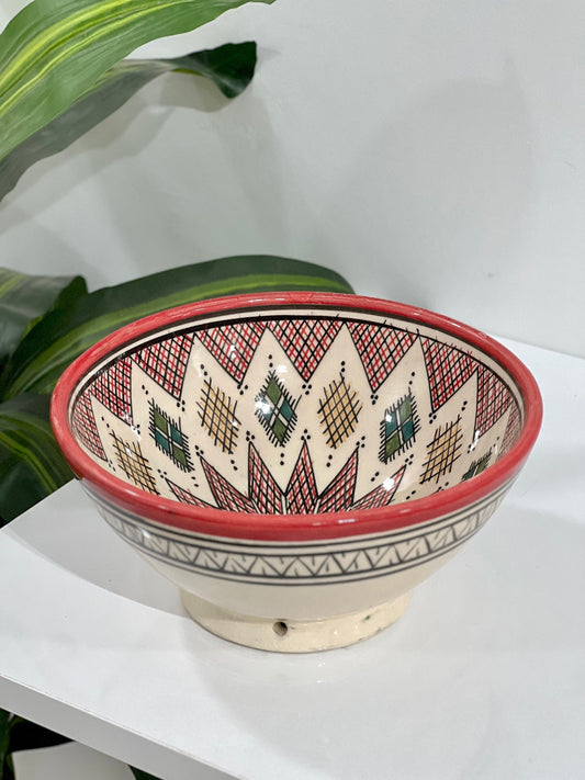 Moroccan Handmade Ceramic Salad Bowl | Hand Painted Moroccan Artisanal Bowl | Decorative Bowl | Ceramic Mixing Bowls | Ceramic Serving Bowls