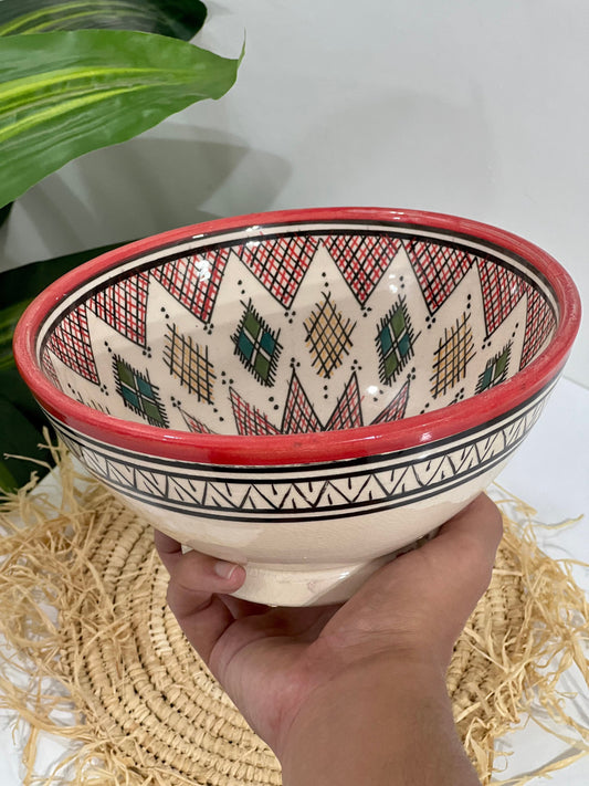 Moroccan Handmade Ceramic Salad Bowl | Hand Painted Moroccan Artisanal Bowl | Decorative Bowl | Ceramic Mixing Bowls | Ceramic Serving Bowls