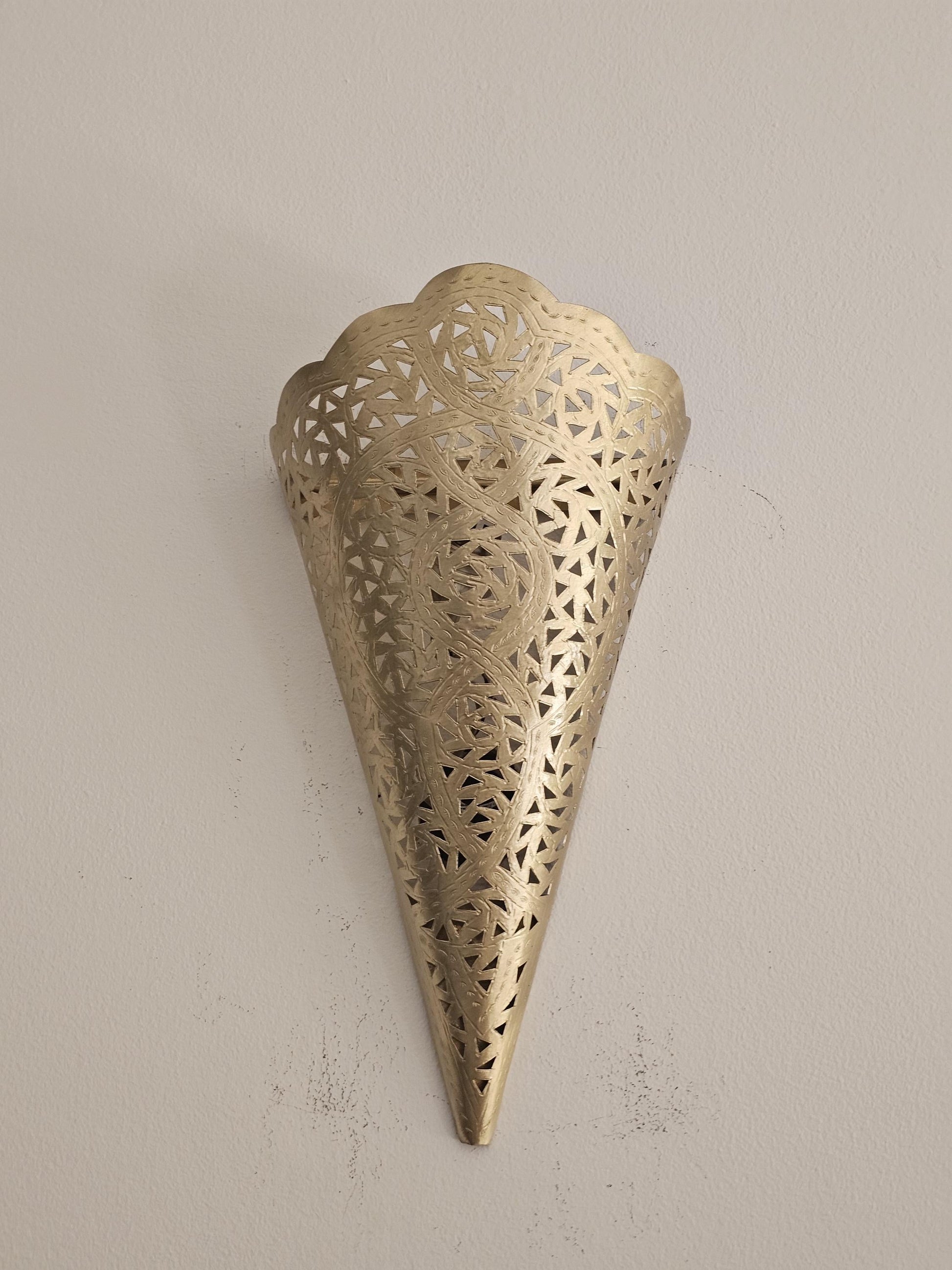 Moroccan Brass Wall Sconce, Brass Wall Lamp