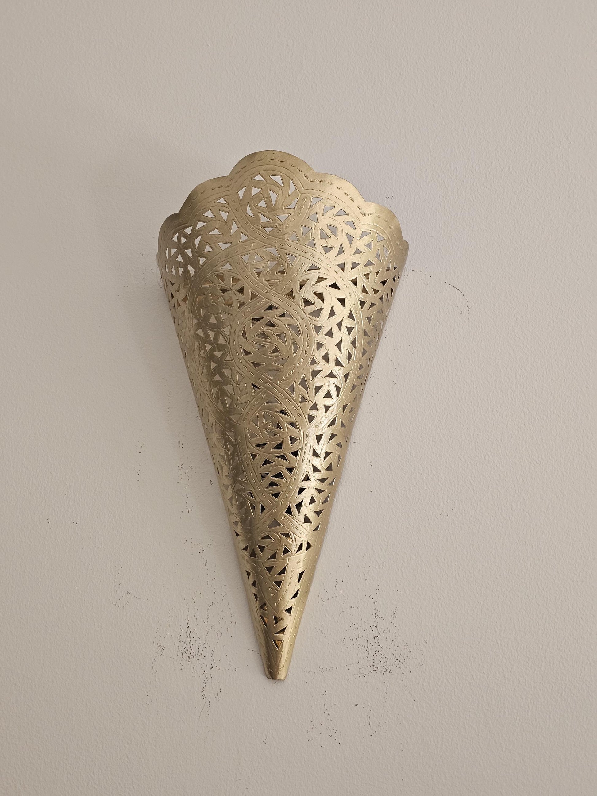 Moroccan Brass Wall Sconce, Brass Wall Lamp