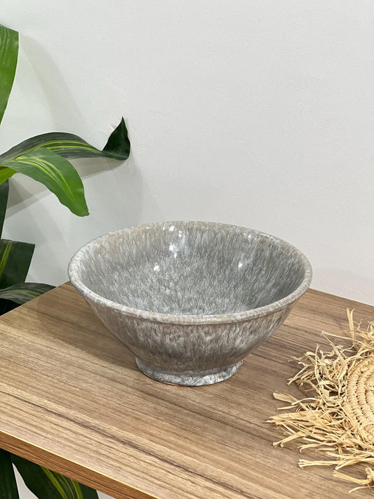 Handmade Smoky Gray Ceramic Bowl | Salad Bowl | Ceramic Serving Bowl | Hand Painted Moroccan Artisanal Bowl | Kitchen Decor.