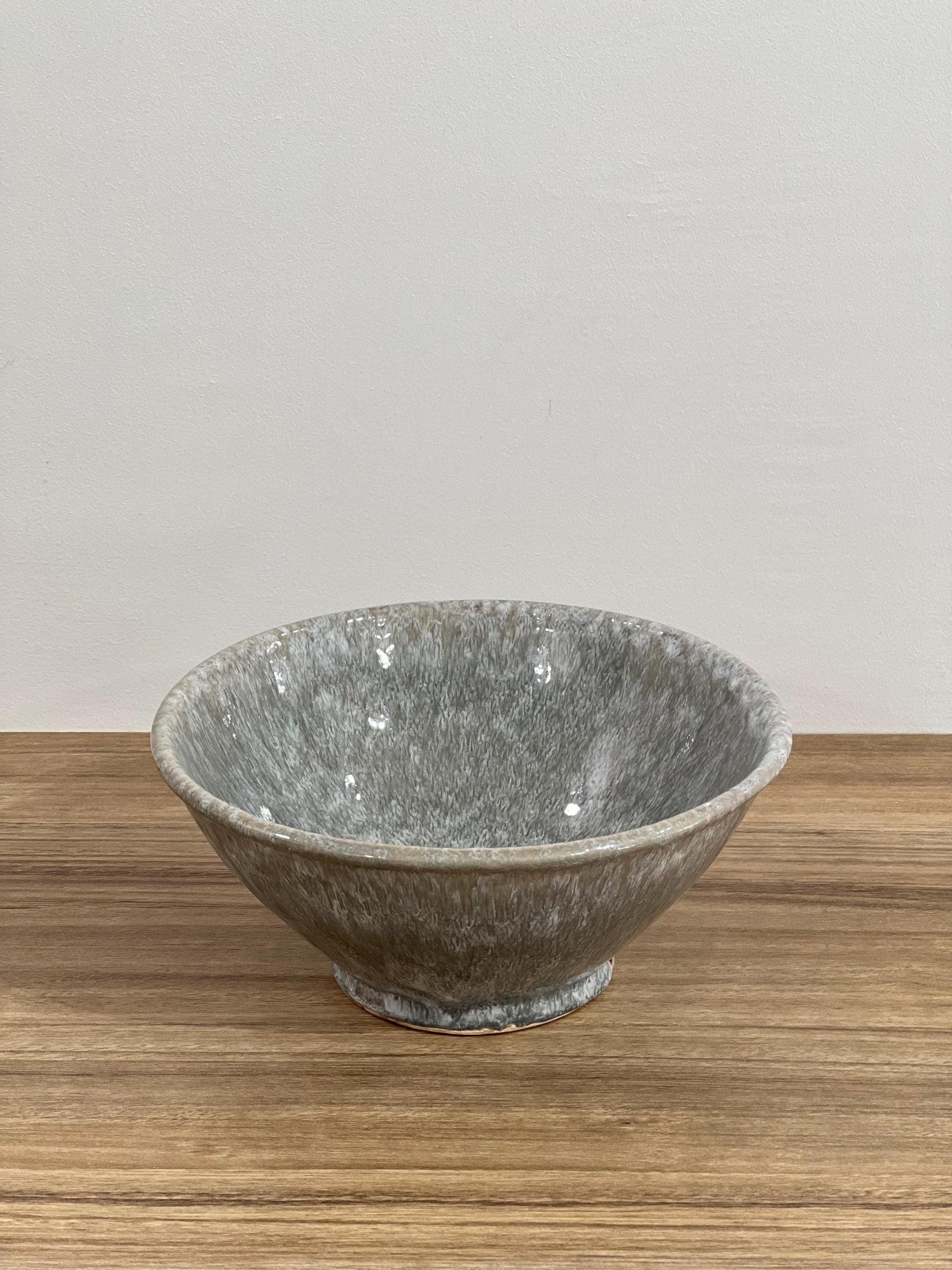 Handmade Smoky Gray Ceramic Bowl | Salad Bowl | Ceramic Serving Bowl | Hand Painted Moroccan Artisanal Bowl | Kitchen Decor.