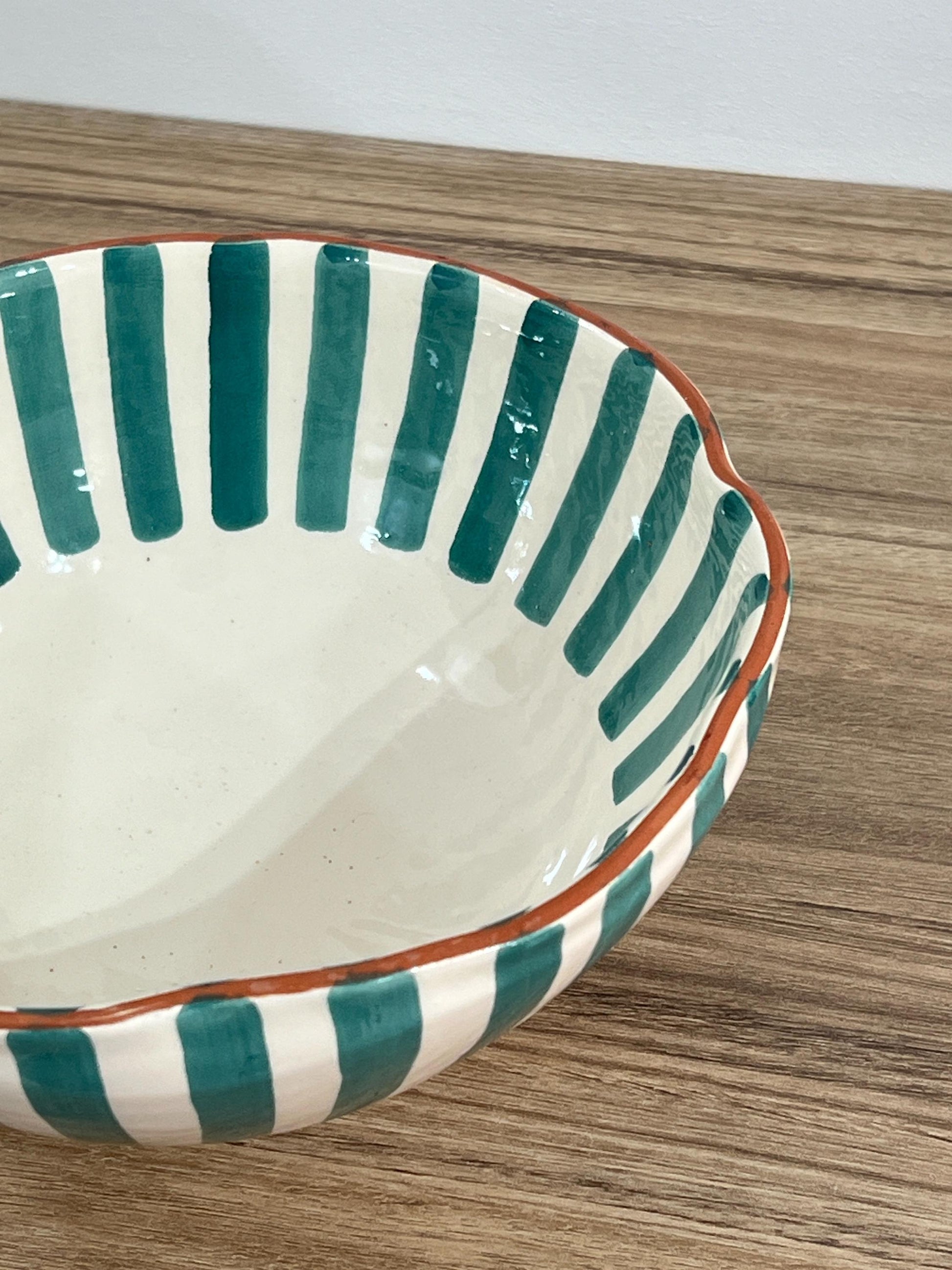 Two Handmade Salad Bowl | Wavy Sides Bowl | Ceramic Serving Bowl | Hand Painted Moroccan Artisanal Bowl | Kitchen Decor.