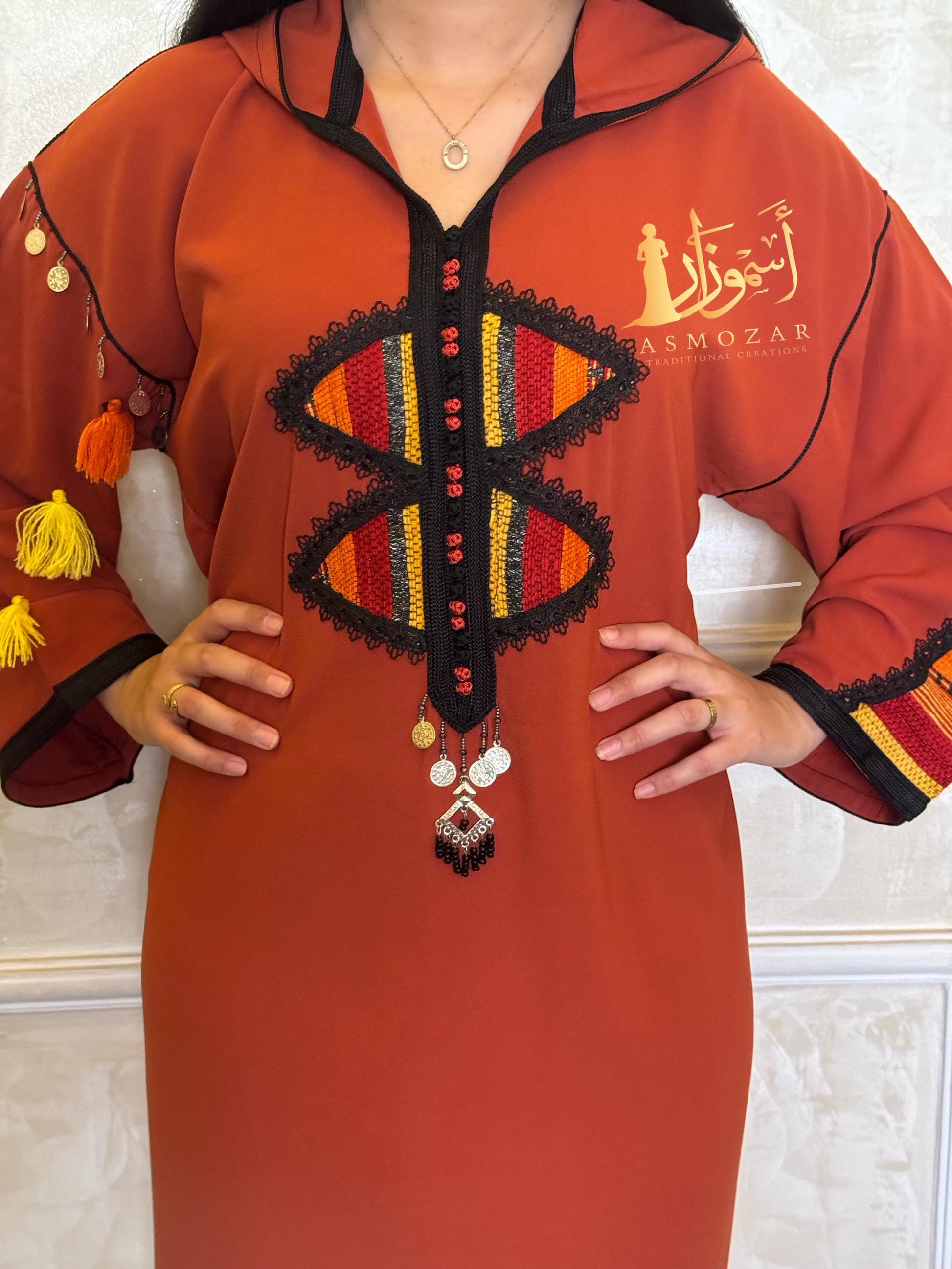 Moroccan Jellaba, Orange Djellaba, Women'S Jellaba, Boho, Jellaba for Woman, Gift, Gift for Her.