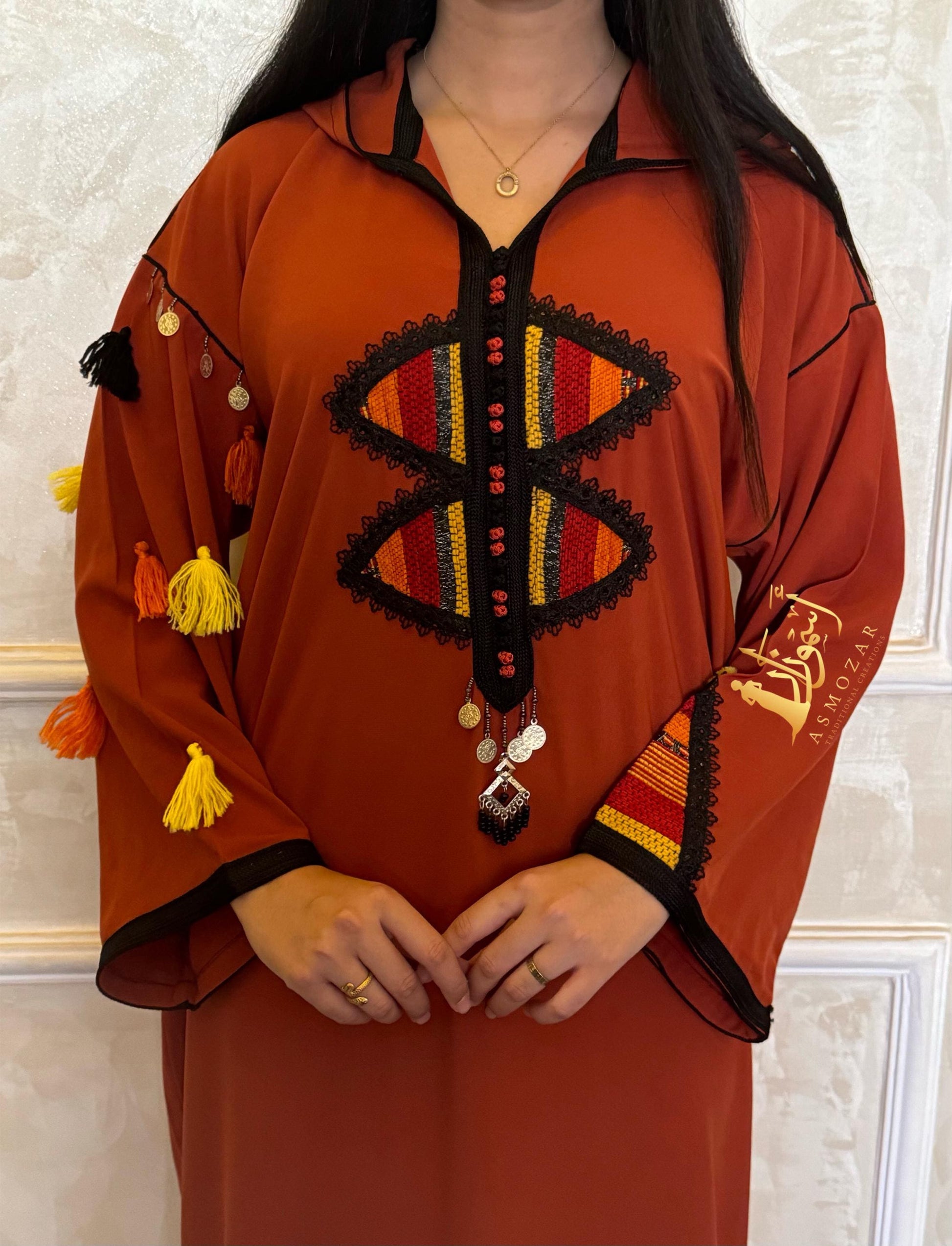 Moroccan Jellaba, Orange Djellaba, Women'S Jellaba, Boho, Jellaba for Woman, Gift, Gift for Her.
