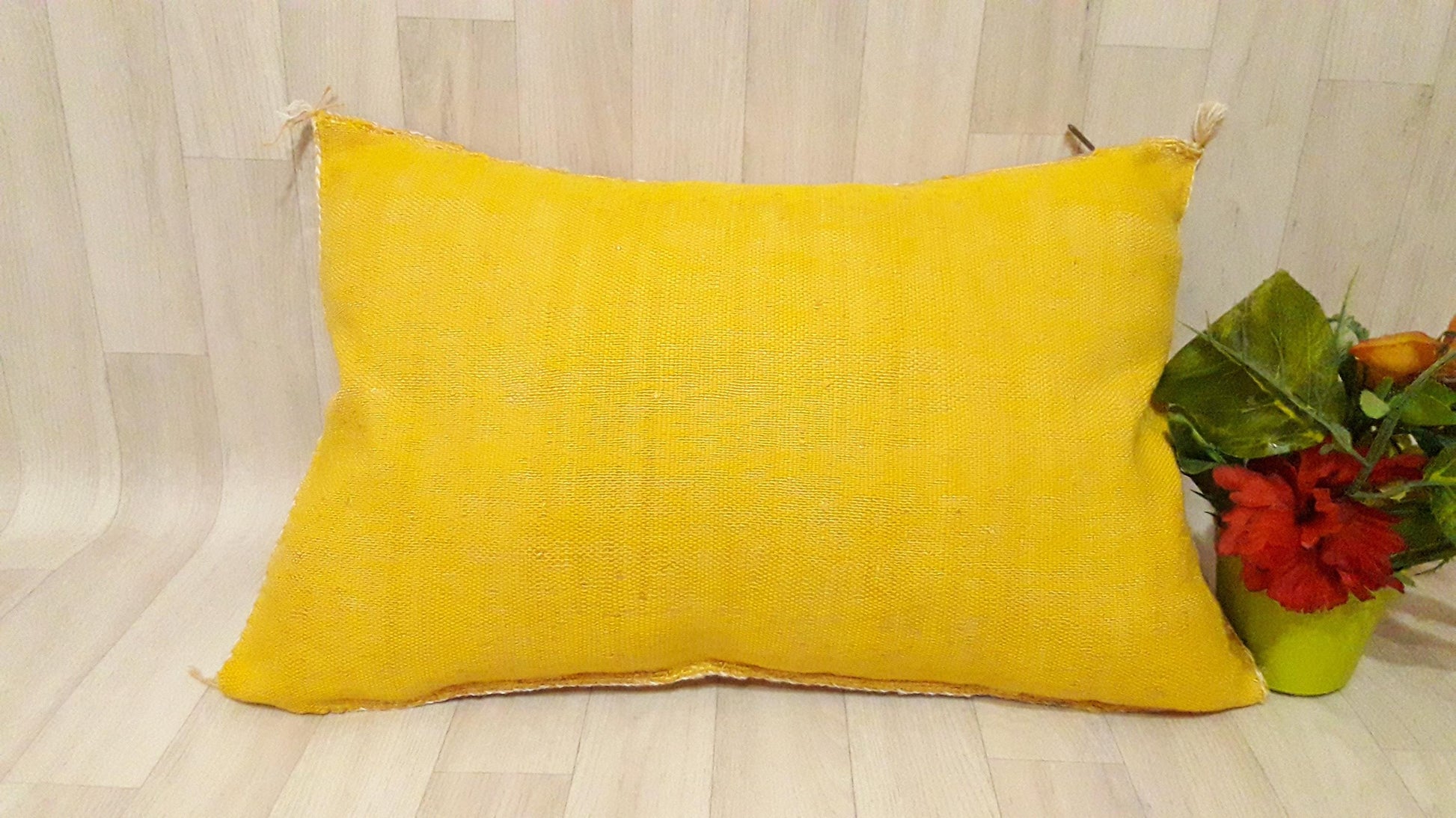 50% off Cactus Silk Pillow Cover, Moroccan Boho Throw Pillow ,Hand Woven Berber Pillow, Sabra Cactus Silk Cushion Cover,Pillow,Cushion
