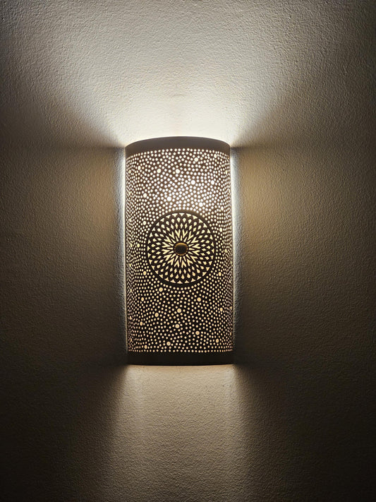 Moroccan Brass Wall Sconce, Brass Wall Lamp