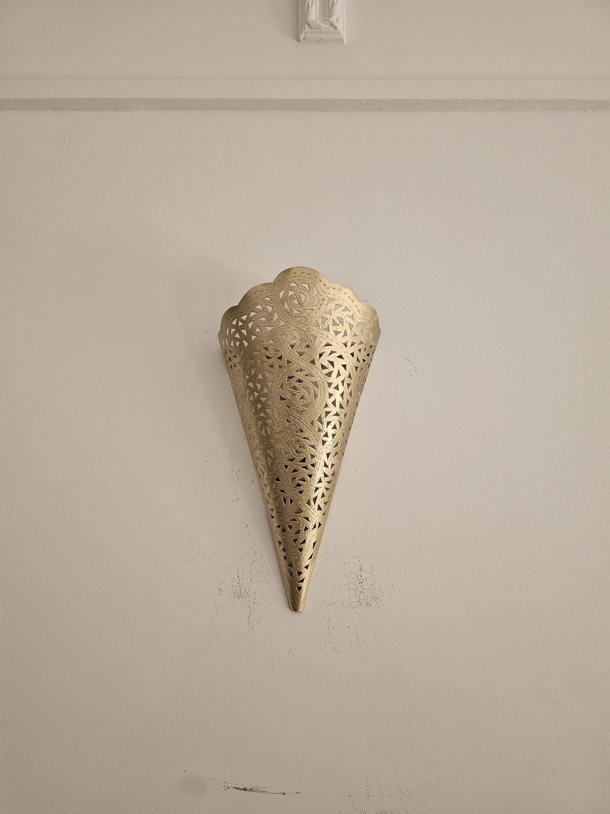 Moroccan Brass Wall Sconce, Brass Wall Lamp
