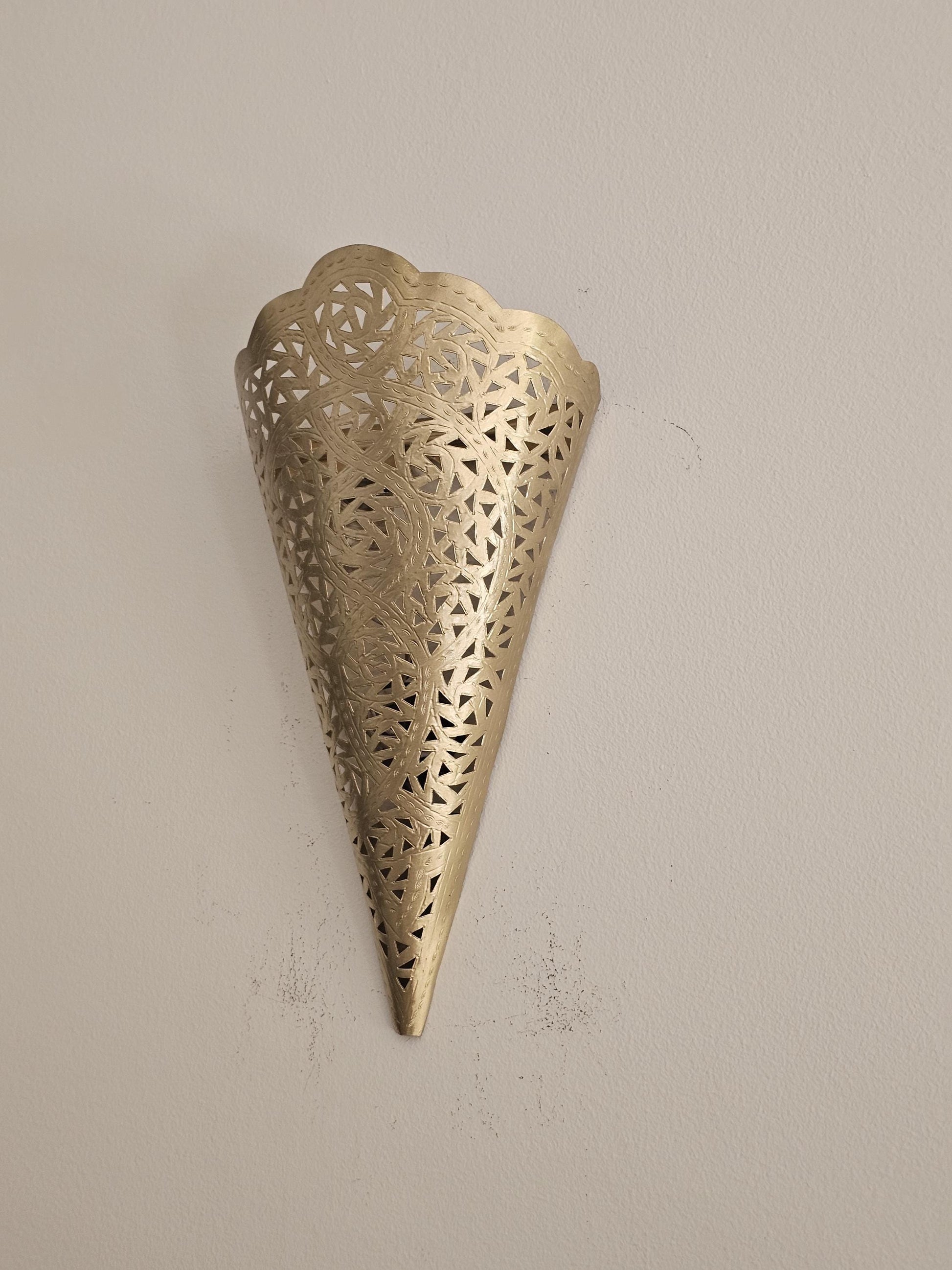 Moroccan Brass Wall Sconce, Brass Wall Lamp