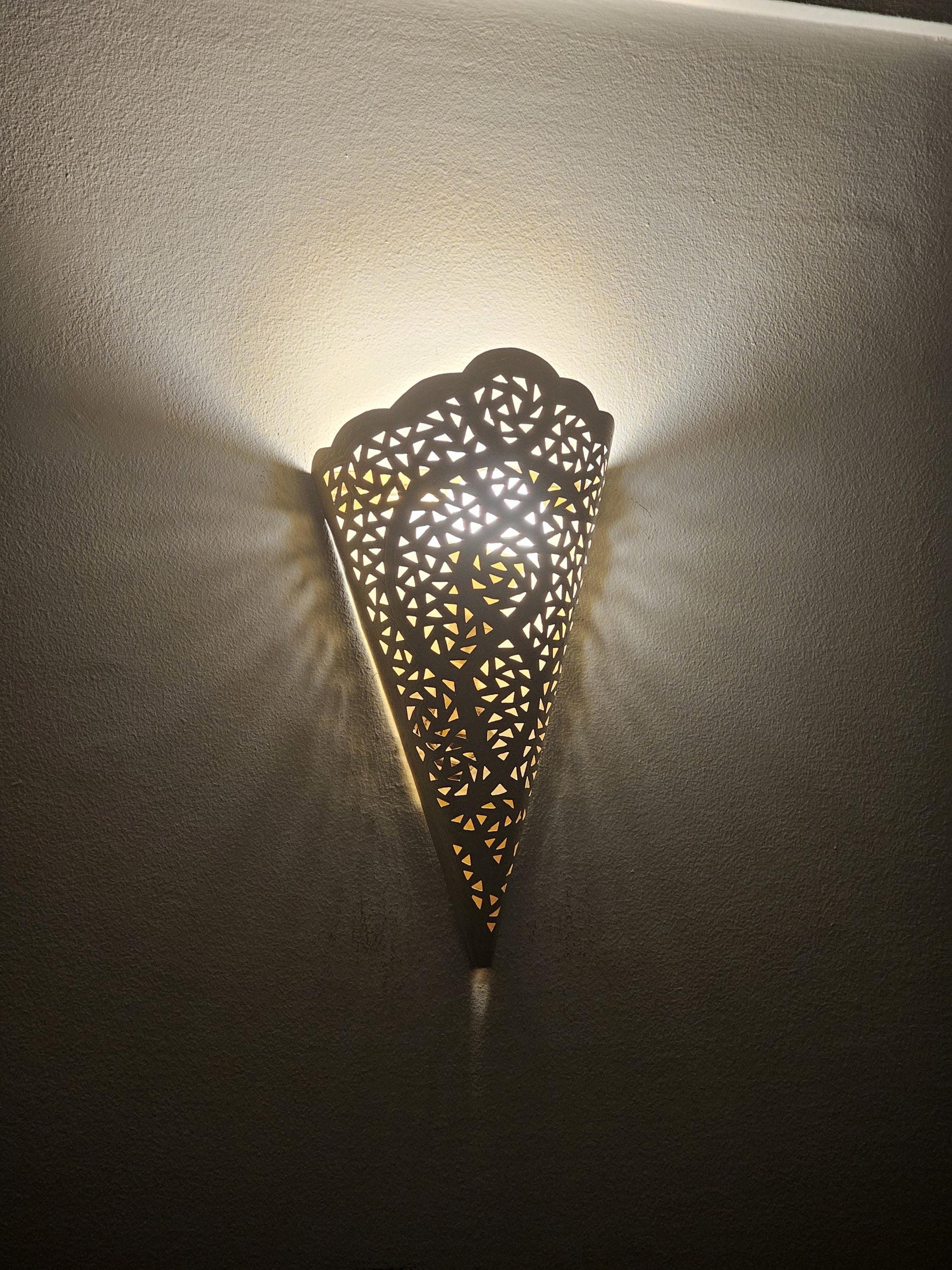 Moroccan Brass Wall Sconce, Brass Wall Lamp