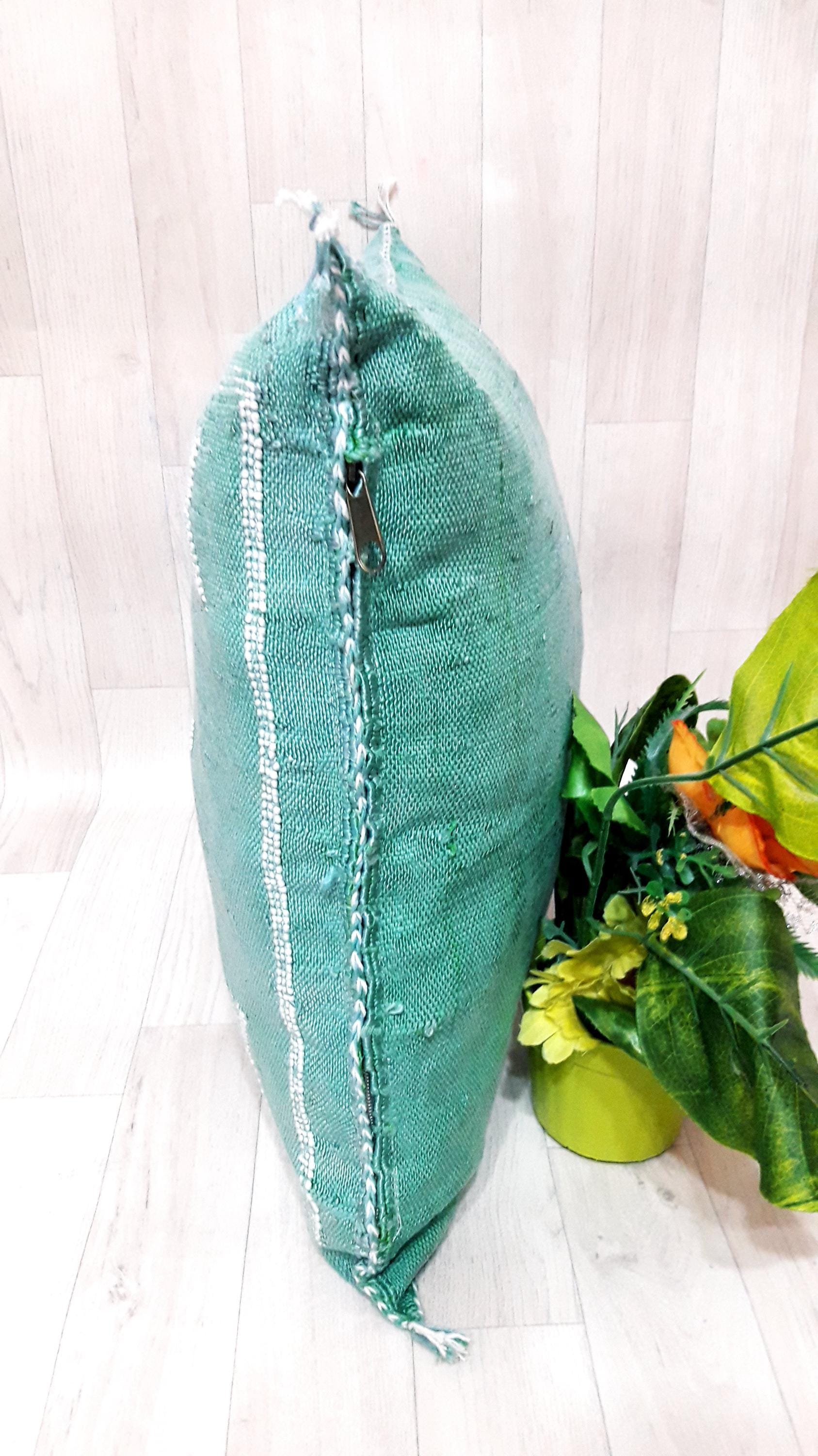 Cactus Silk Pillow Cover - Green Sabra Pillow - Handmade Morocco Cushion