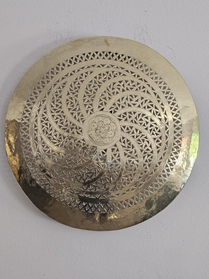 Moroccan round Brass Wall Sconce, Brass Wall Lamp