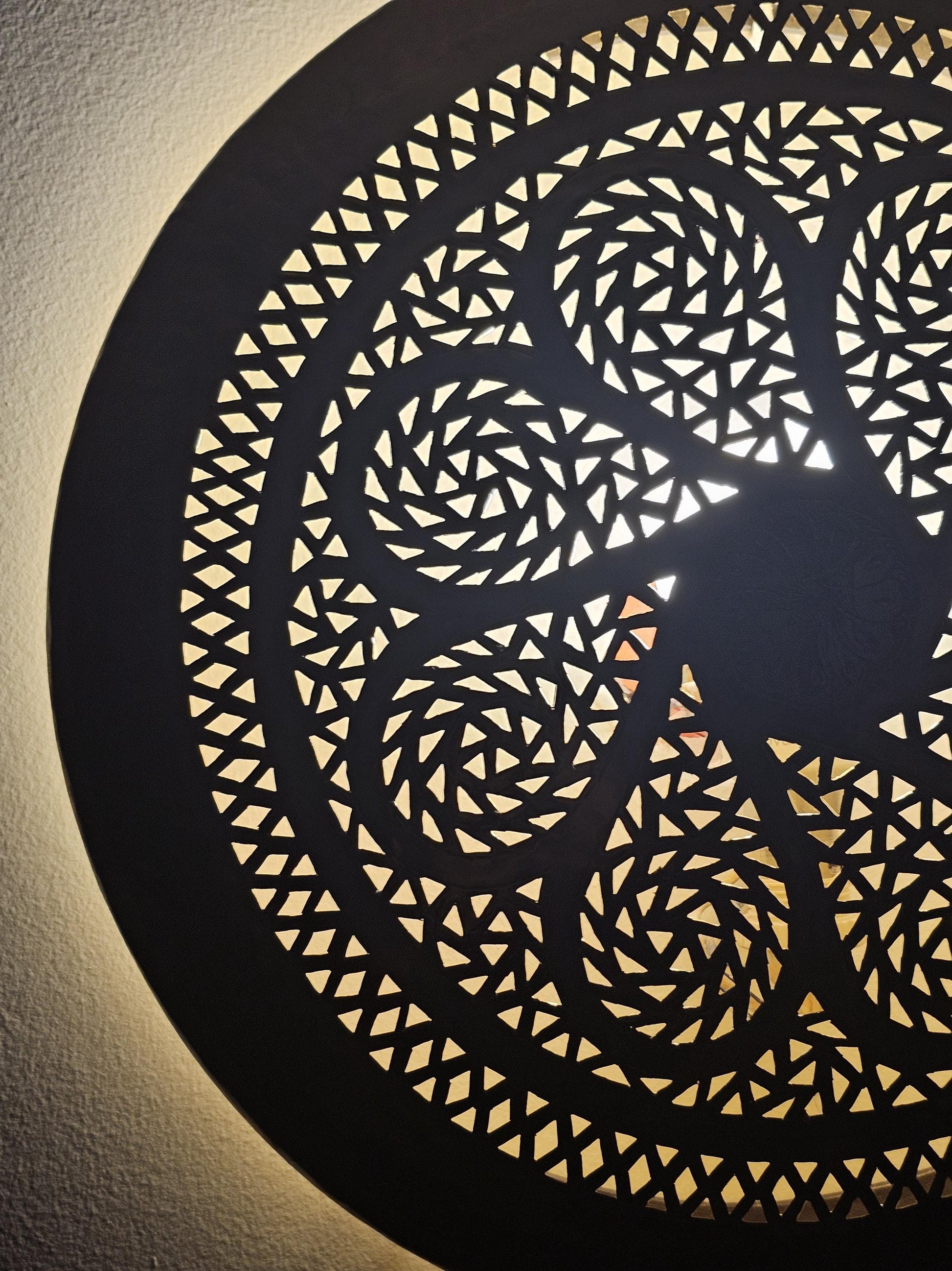 Moroccan round Brass Wall Sconce, Brass Wall Lamp