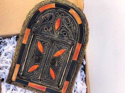 Funky Wall Mirror, Small Moroccan Mirror, Rustic Window Mirror, Handmade, Mirror Art, Bone Inlay Mirror