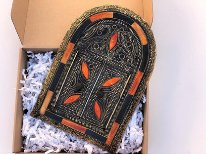 Funky Wall Mirror, Small Moroccan Mirror, Rustic Window Mirror, Handmade, Mirror Art, Bone Inlay Mirror