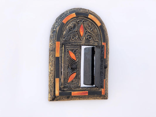 Funky Wall Mirror, Small Moroccan Mirror, Rustic Window Mirror, Handmade, Mirror Art, Bone Inlay Mirror