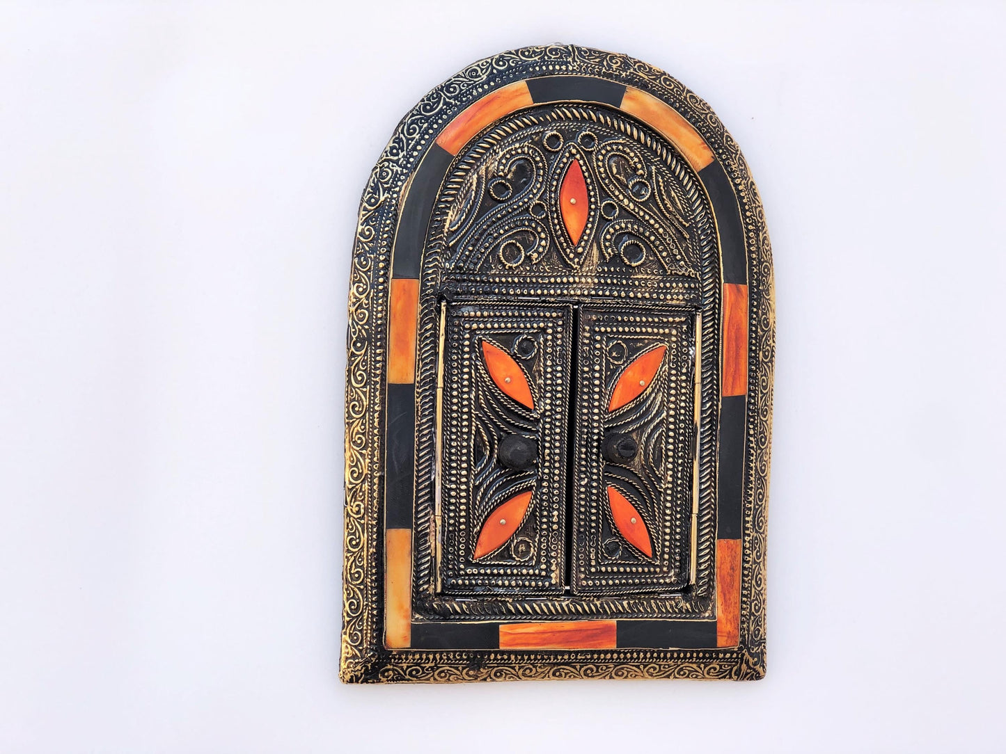 Funky Wall Mirror, Small Moroccan Mirror, Rustic Window Mirror, Handmade, Mirror Art, Bone Inlay Mirror