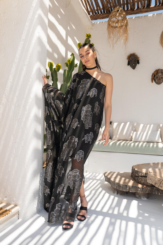 Women Kaftan, Handmade Moroccan Kaftan, One Shoulder Dress, Women Maxi Dress, Wedding Dress.