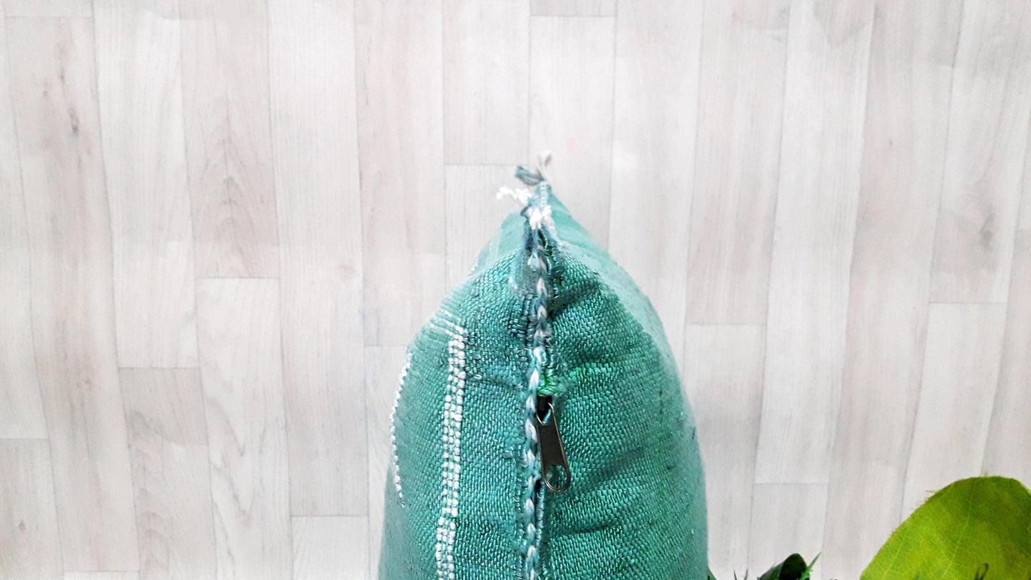 Cactus Silk Pillow Cover - Green Sabra Pillow - Handmade Morocco Cushion