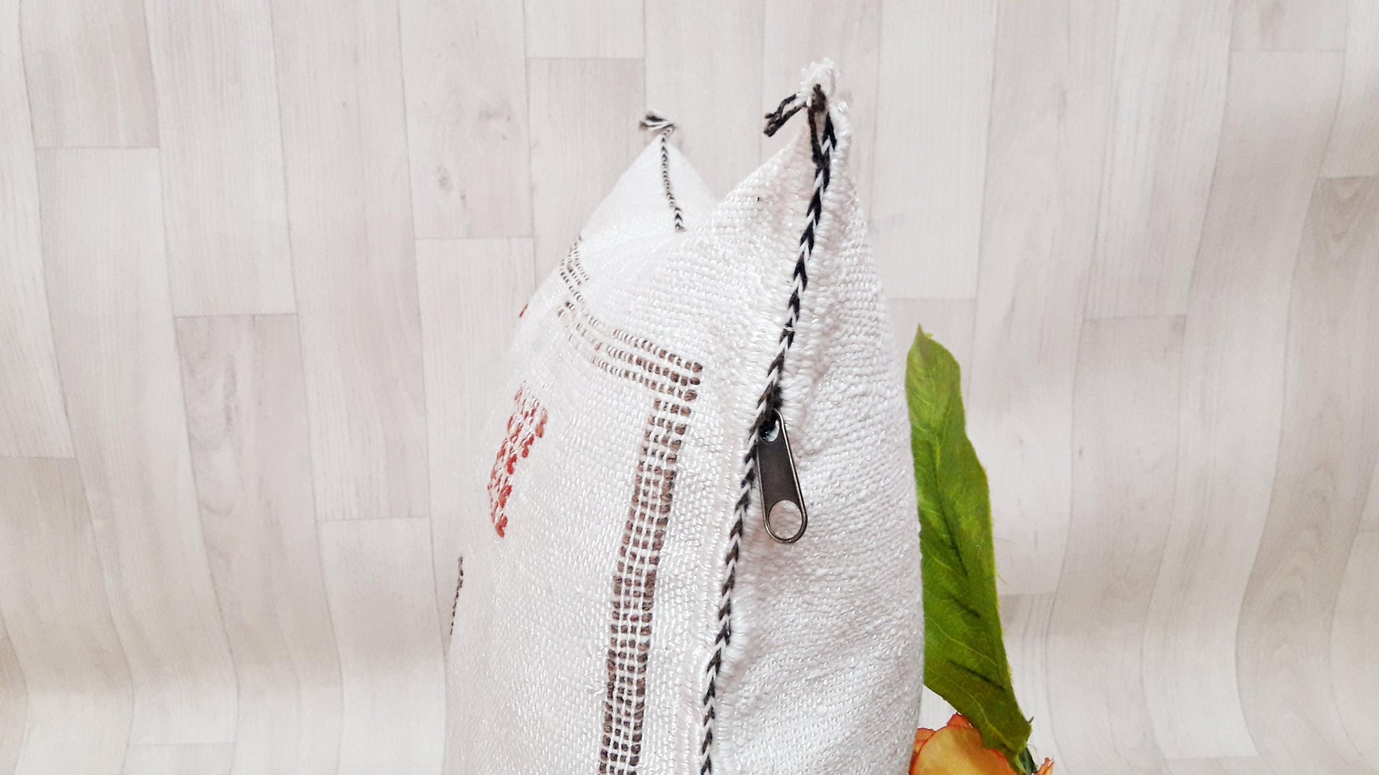 White Color Cactus Silk Pillow Cover, Moroccan Boho Throw Pillow ,Hand Woven Berber Pillow, Sabra Cactus Silk Cushion Cover,Pillow,Cushion