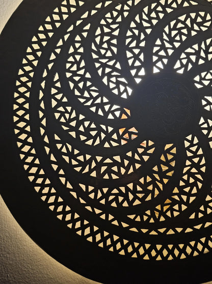 Moroccan round Brass Wall Sconce, Brass Wall Lamp