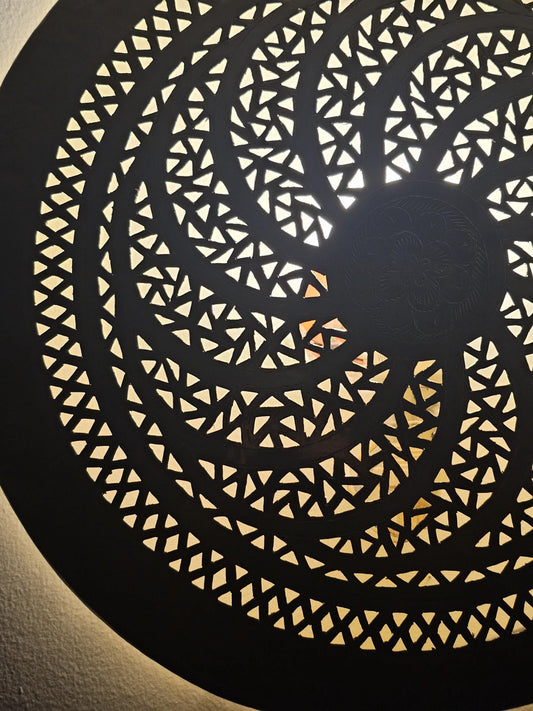 Moroccan round Brass Wall Sconce, Brass Wall Lamp